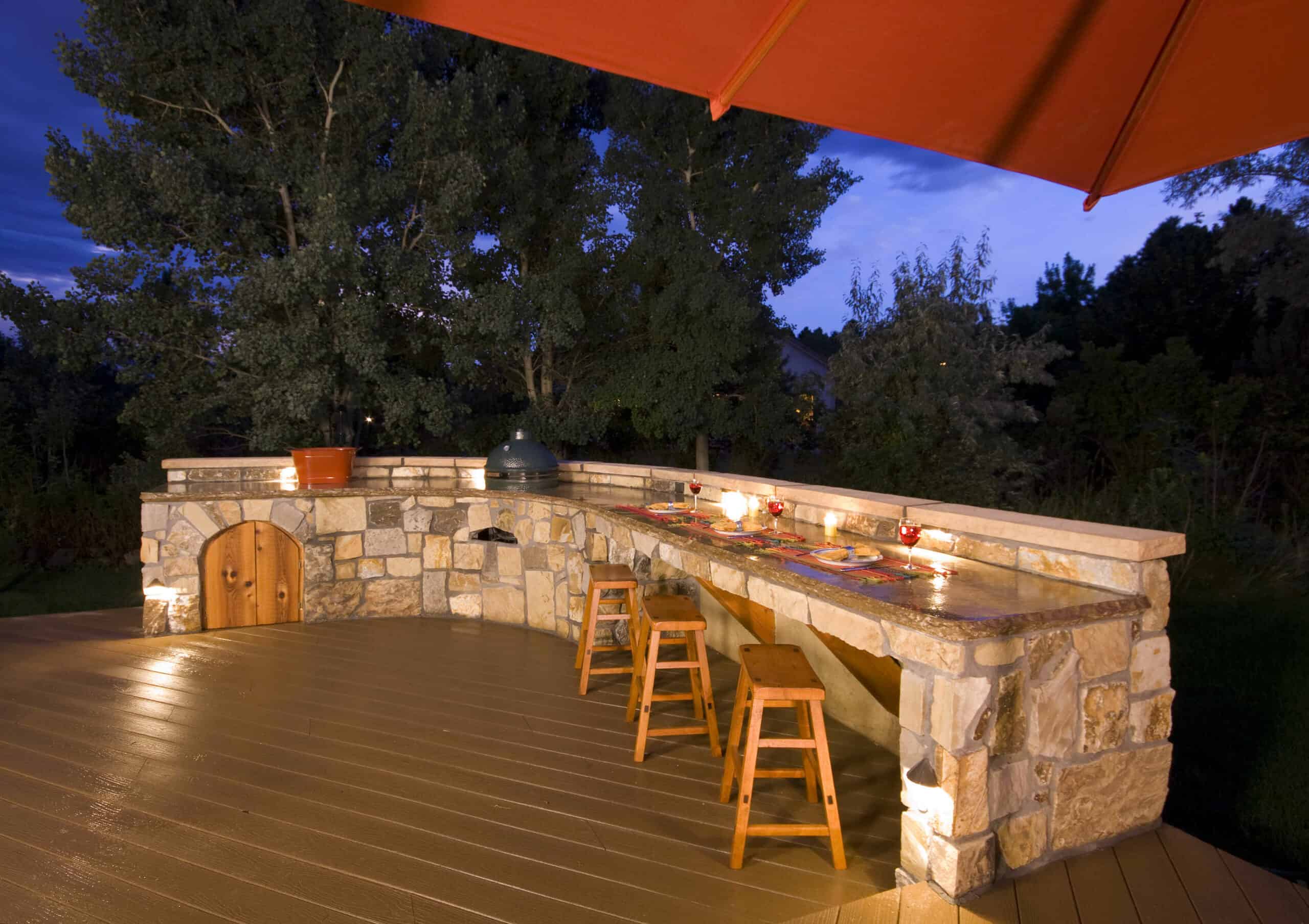 Outdoor kitchens let you enjoy nature while eating home-cooked meals